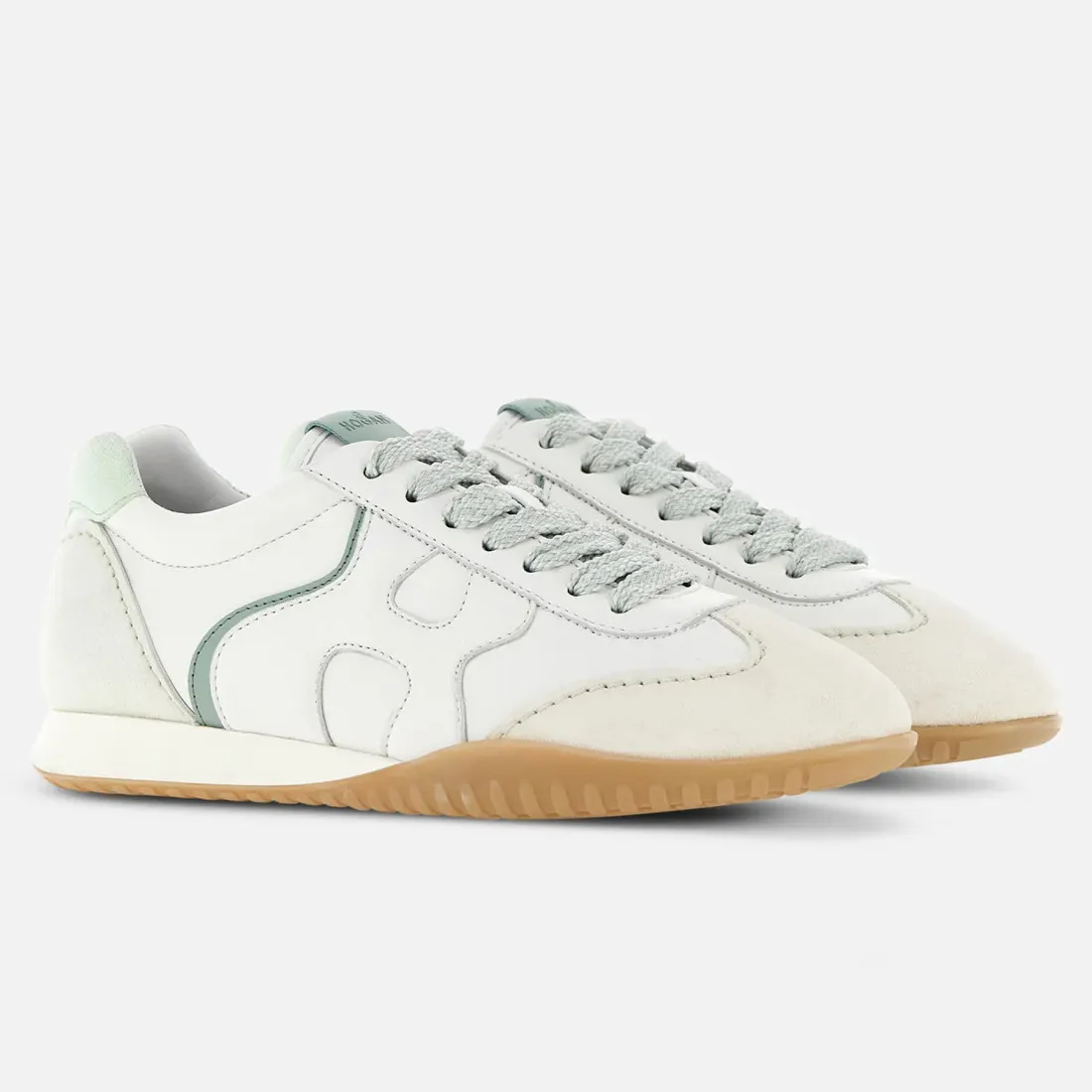 Sneaker da donna Hogan Olympia-Z bianco e verde acqua