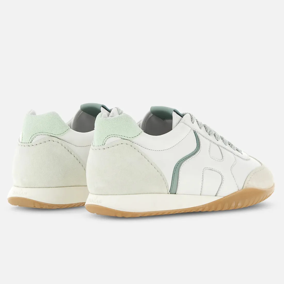 Sneaker da donna Hogan Olympia-Z bianco e verde acqua