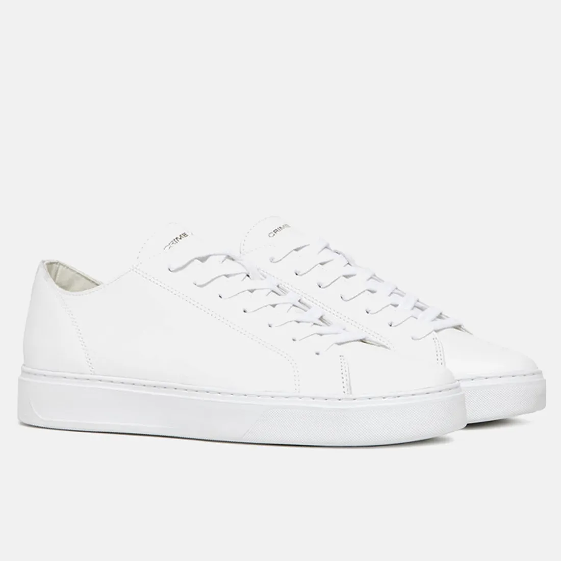 Sneaker da uomo Crime London Raw Cut bianca in pelle