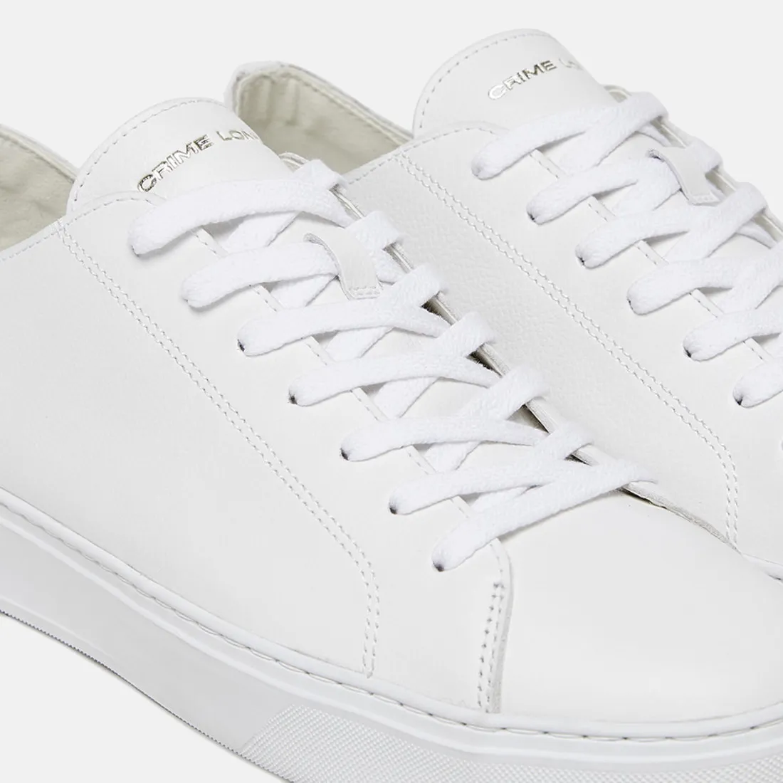 Sneaker da uomo Crime London Raw Cut bianca in pelle