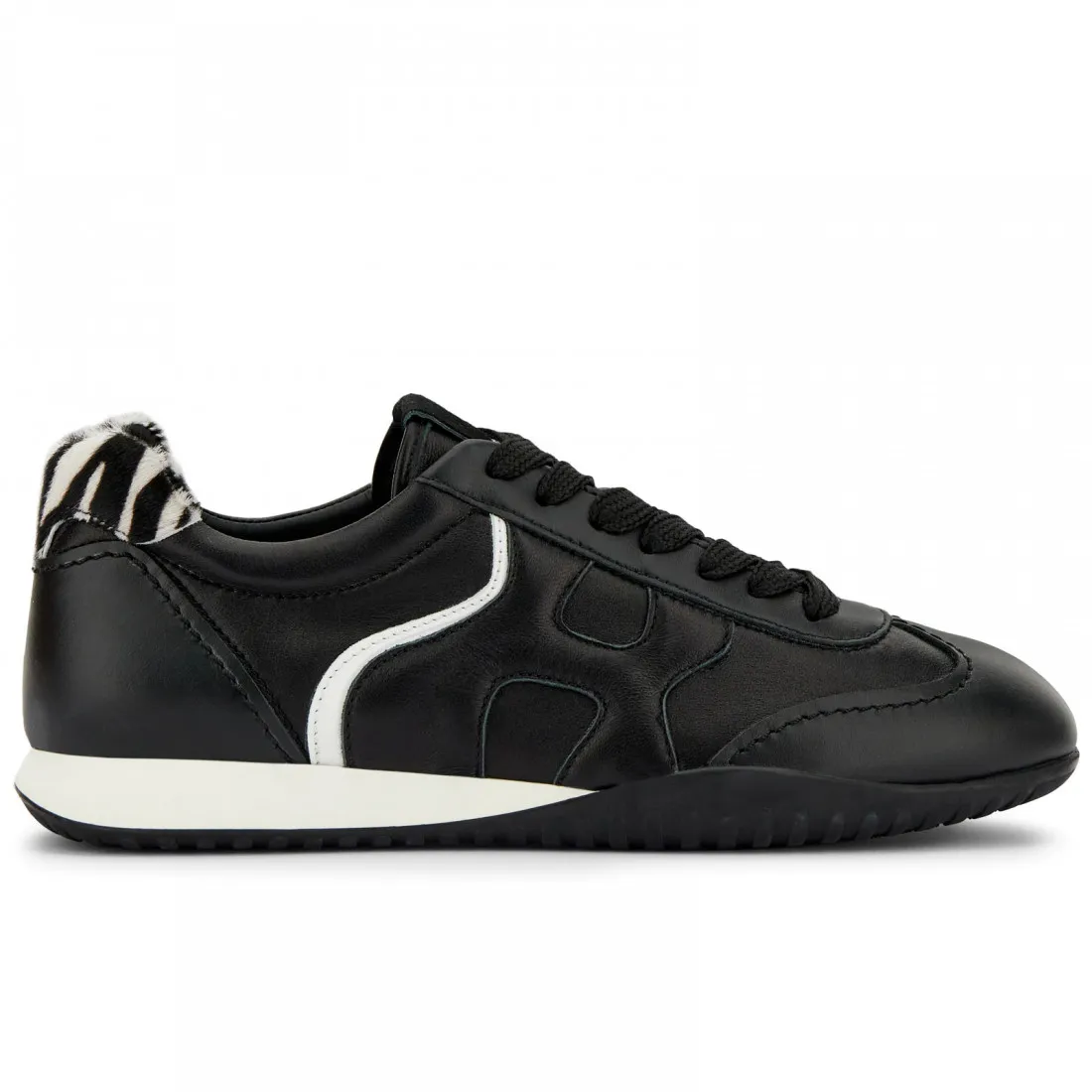 Sneakers donna Hogan Olympia-Z nera con cavallino zebrato
