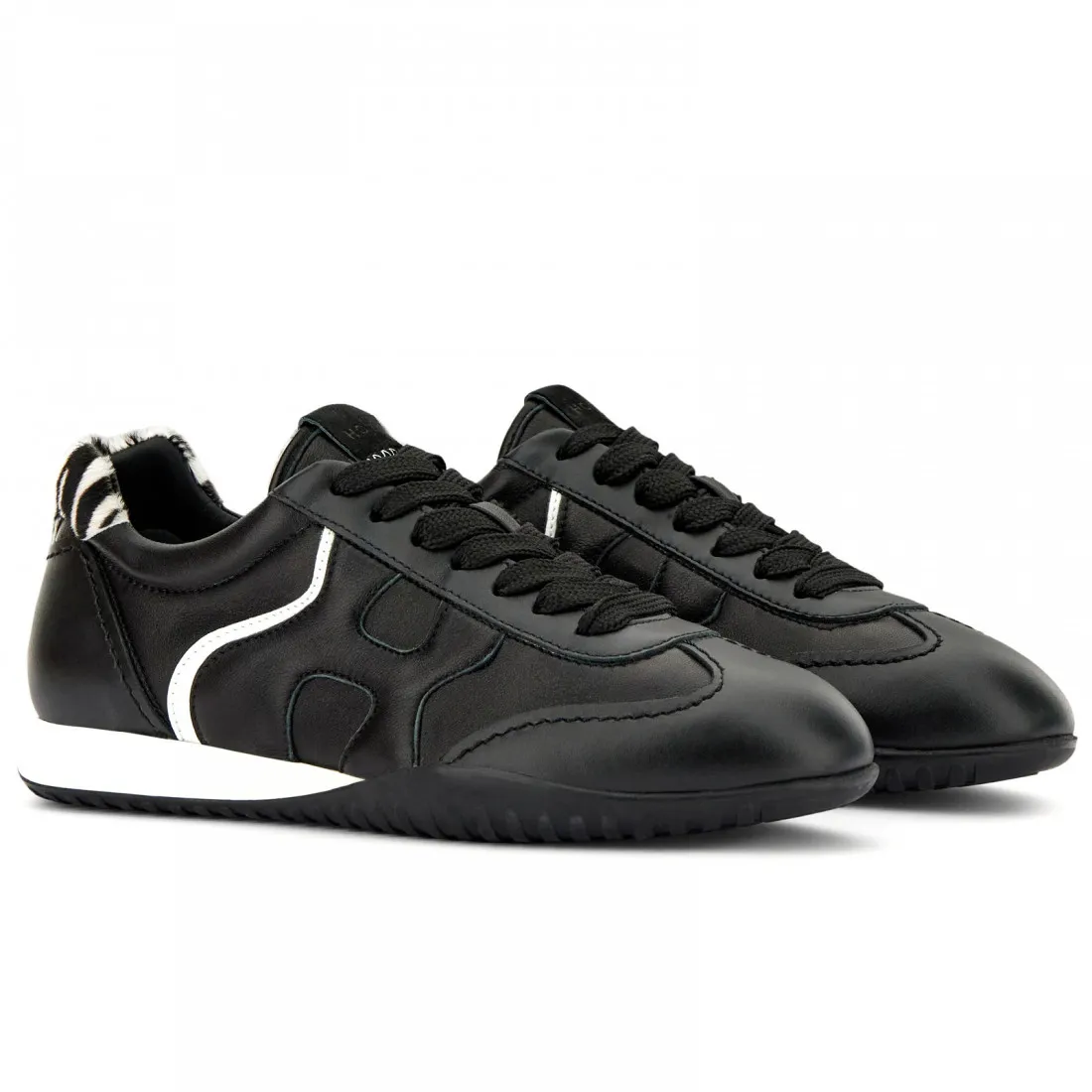 Sneakers donna Hogan Olympia-Z nera con cavallino zebrato