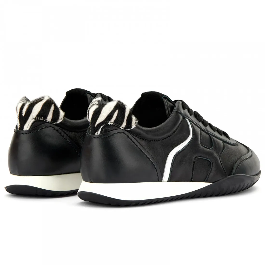 Sneakers donna Hogan Olympia-Z nera con cavallino zebrato
