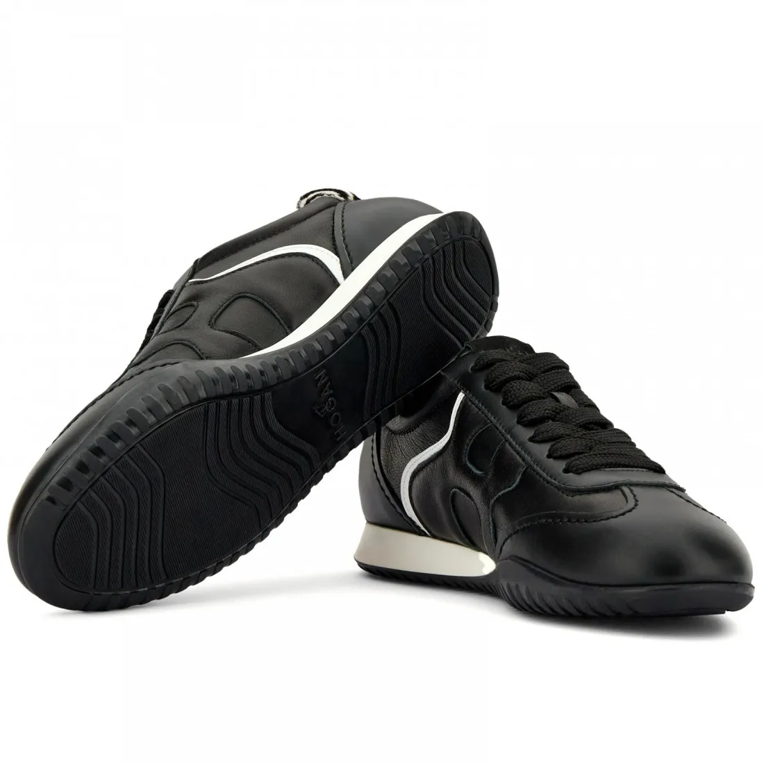 Sneakers donna Hogan Olympia-Z nera con cavallino zebrato