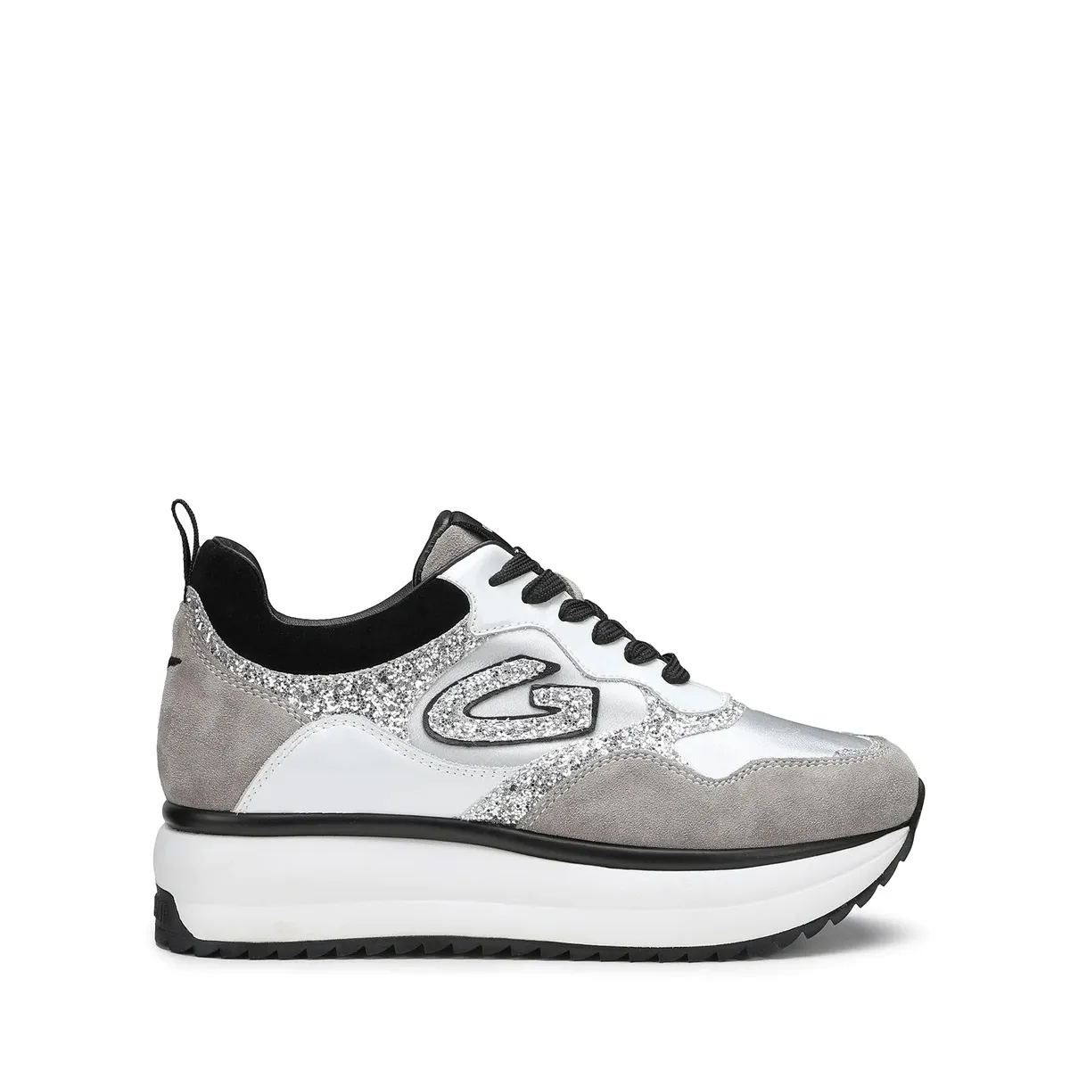   Sneakers Donna in tessuto glitter e camoscio GUARDIANI AGW017012
