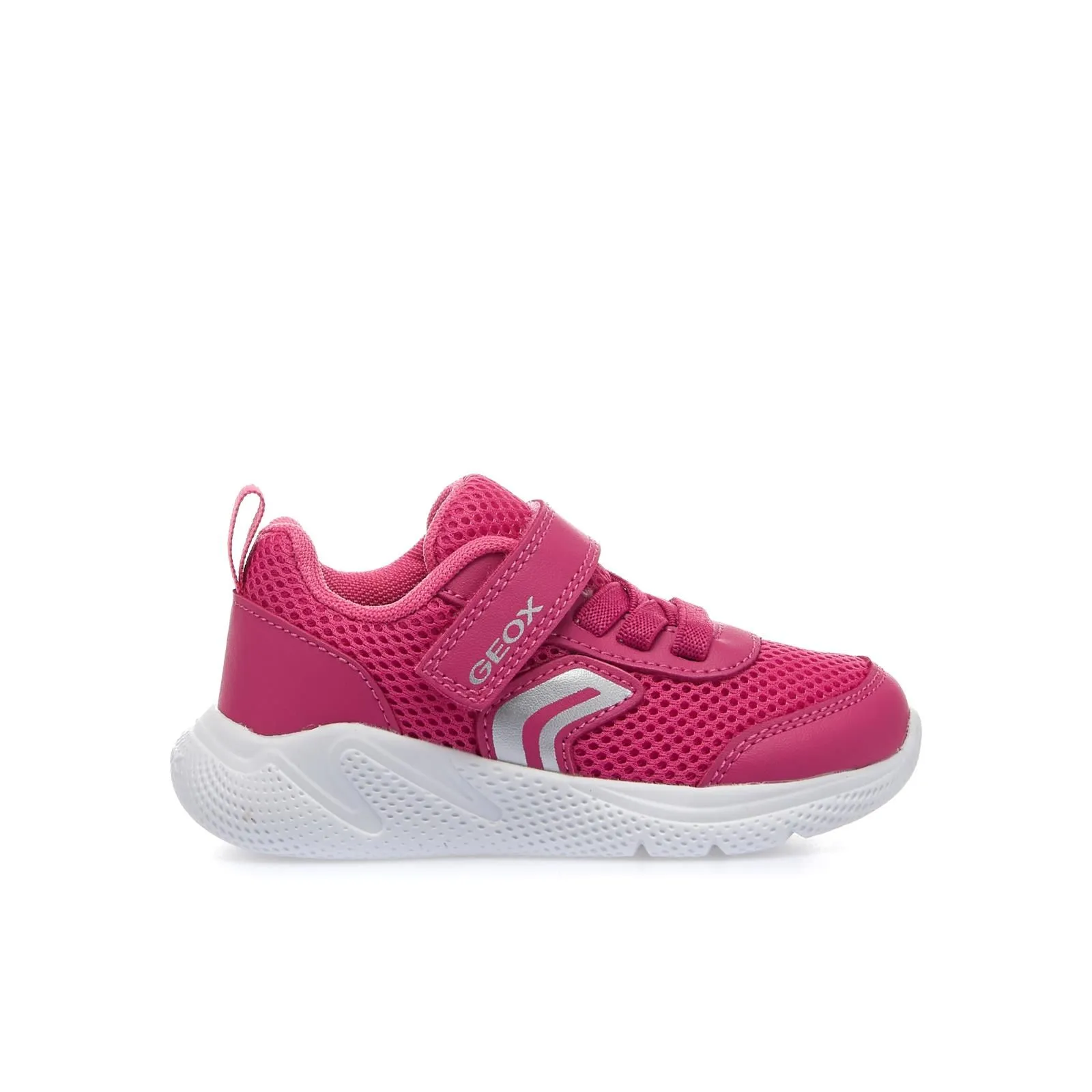 Sneakers fucsia in tessuto con velcro e lacci elastici
