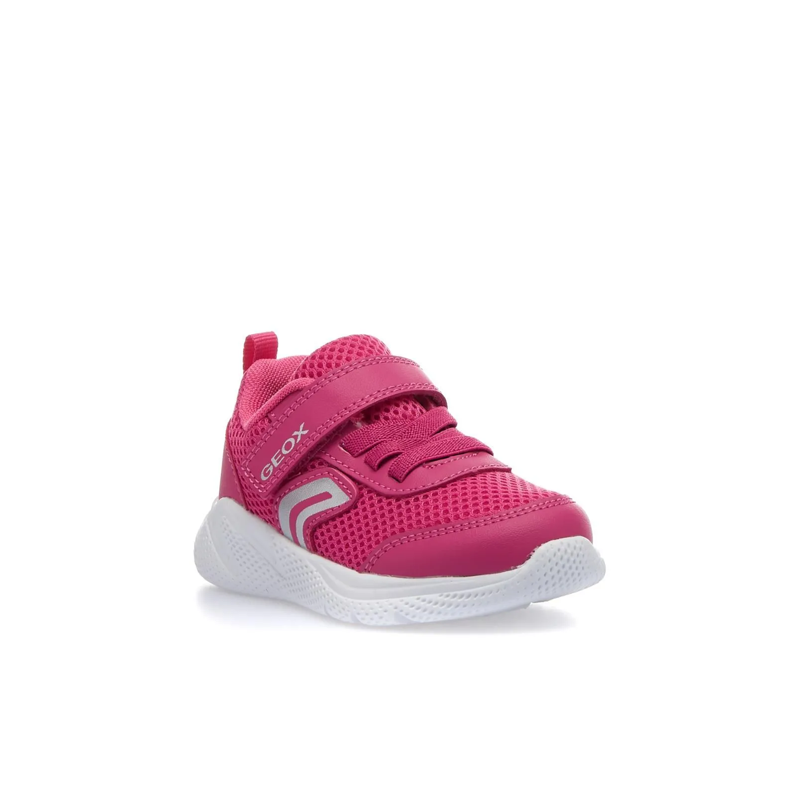 Sneakers fucsia in tessuto con velcro e lacci elastici