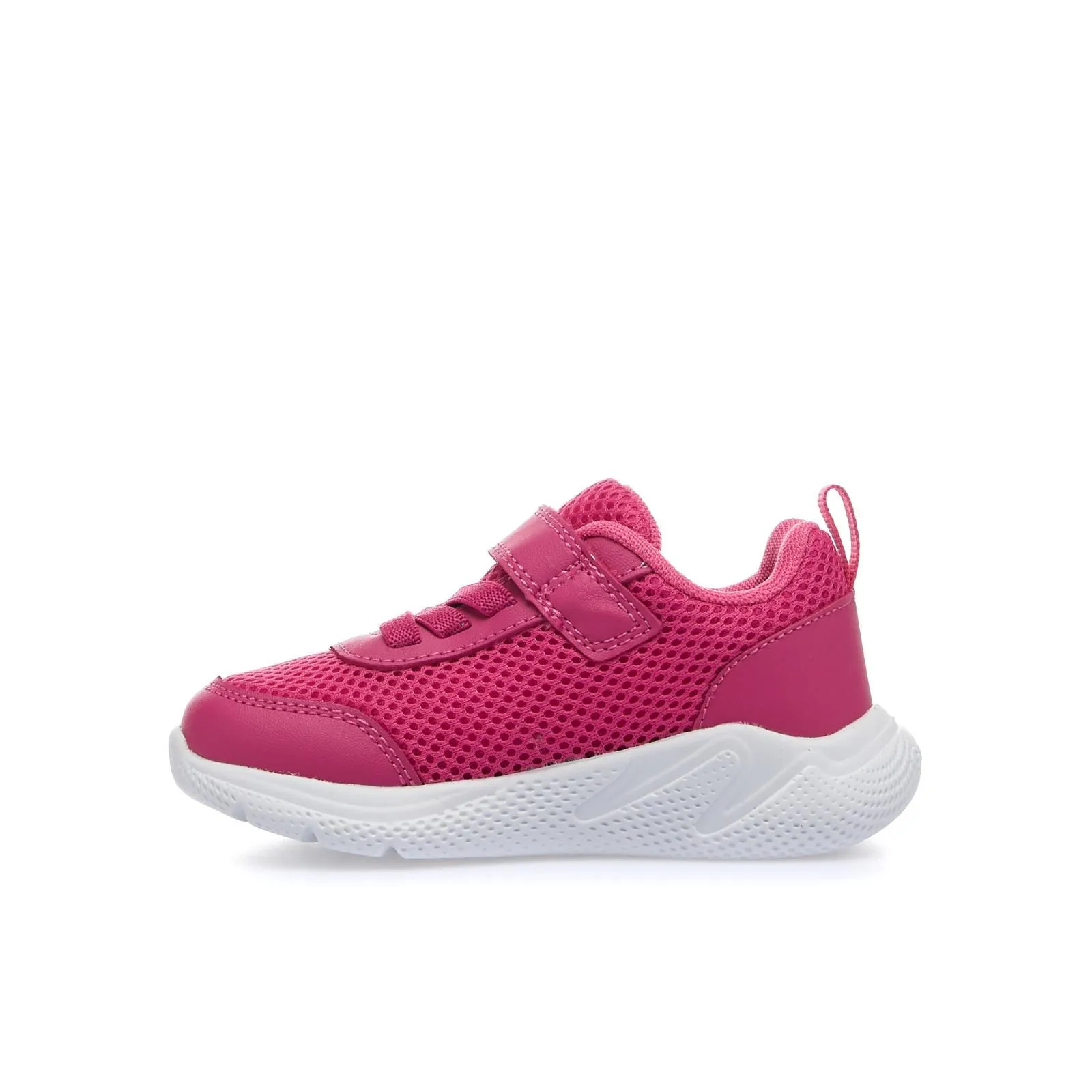 Sneakers fucsia in tessuto con velcro e lacci elastici