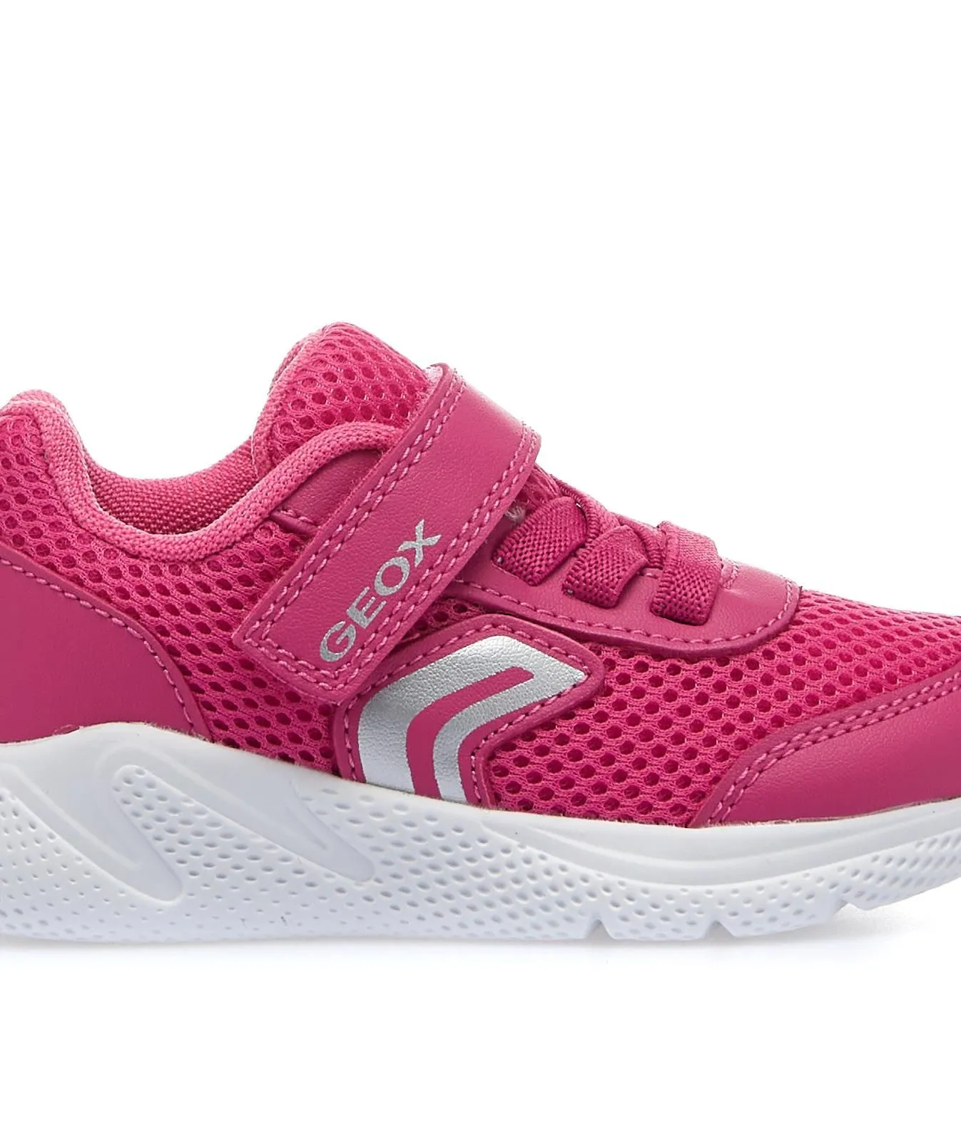 Sneakers fucsia in tessuto con velcro e lacci elastici