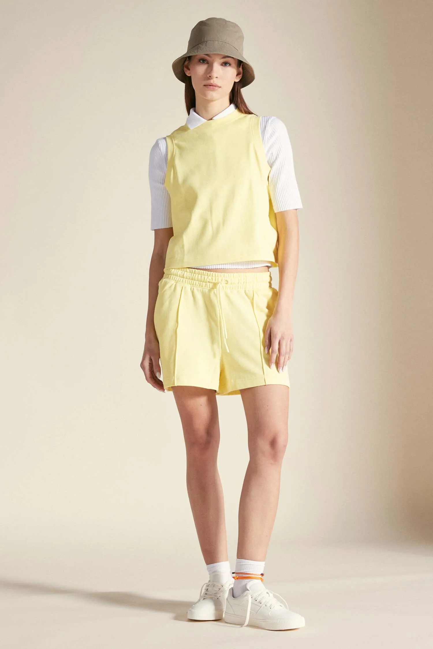 SOLE –  Crop top giallo pastello in cotone