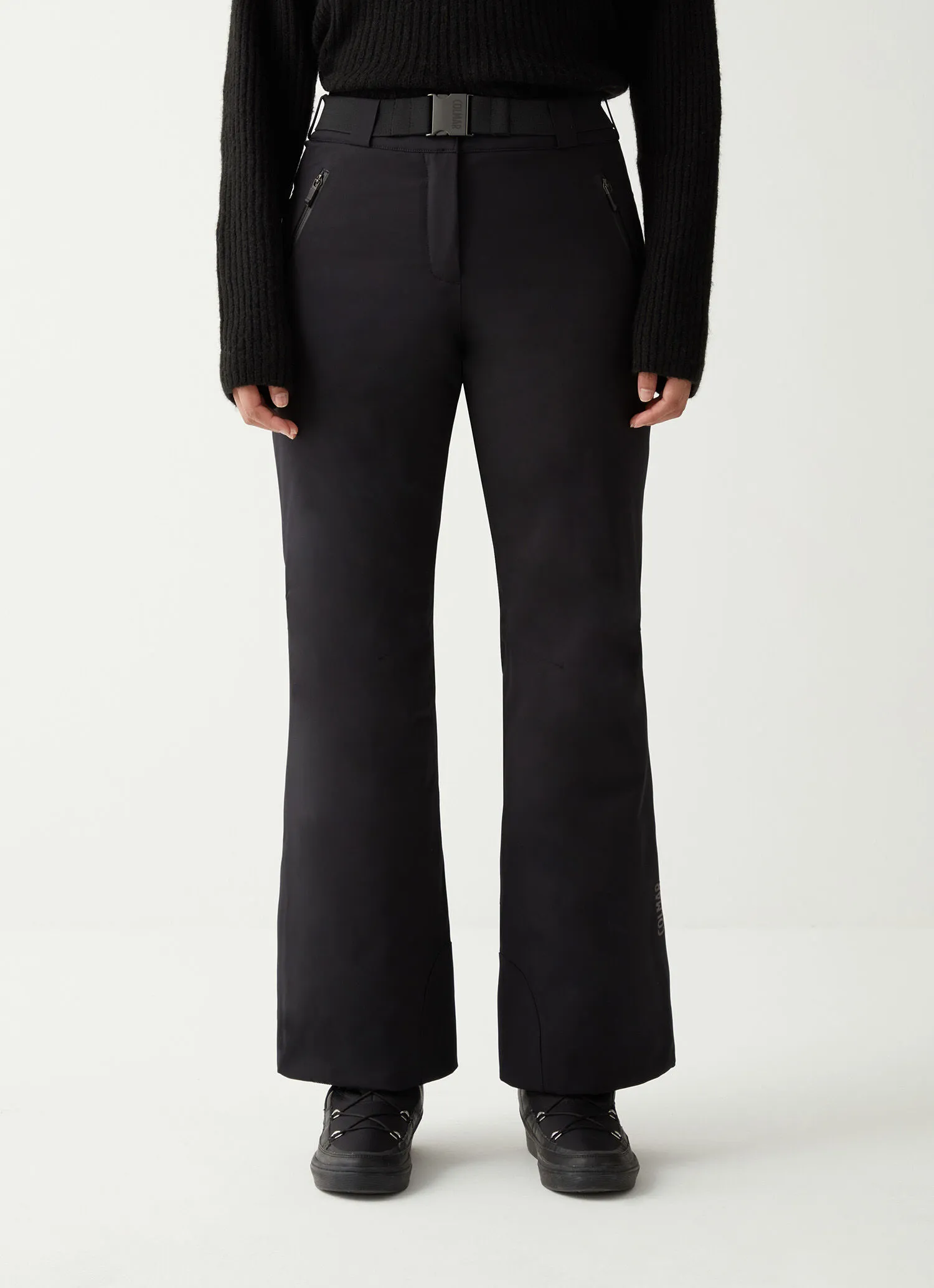 Solid-colour padded ski trousers