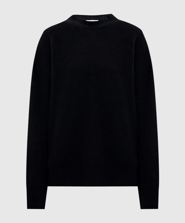 Solotre Maglione nero in lana e cashmere M3S0066S