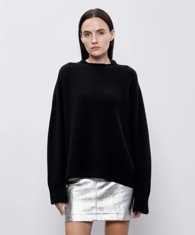 Solotre Maglione nero in lana e cashmere M3S0066S