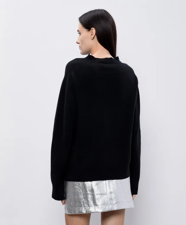 Solotre Maglione nero in lana e cashmere M3S0066S