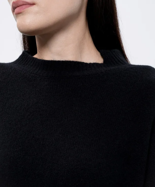 Solotre Maglione nero in lana e cashmere M3S0066S