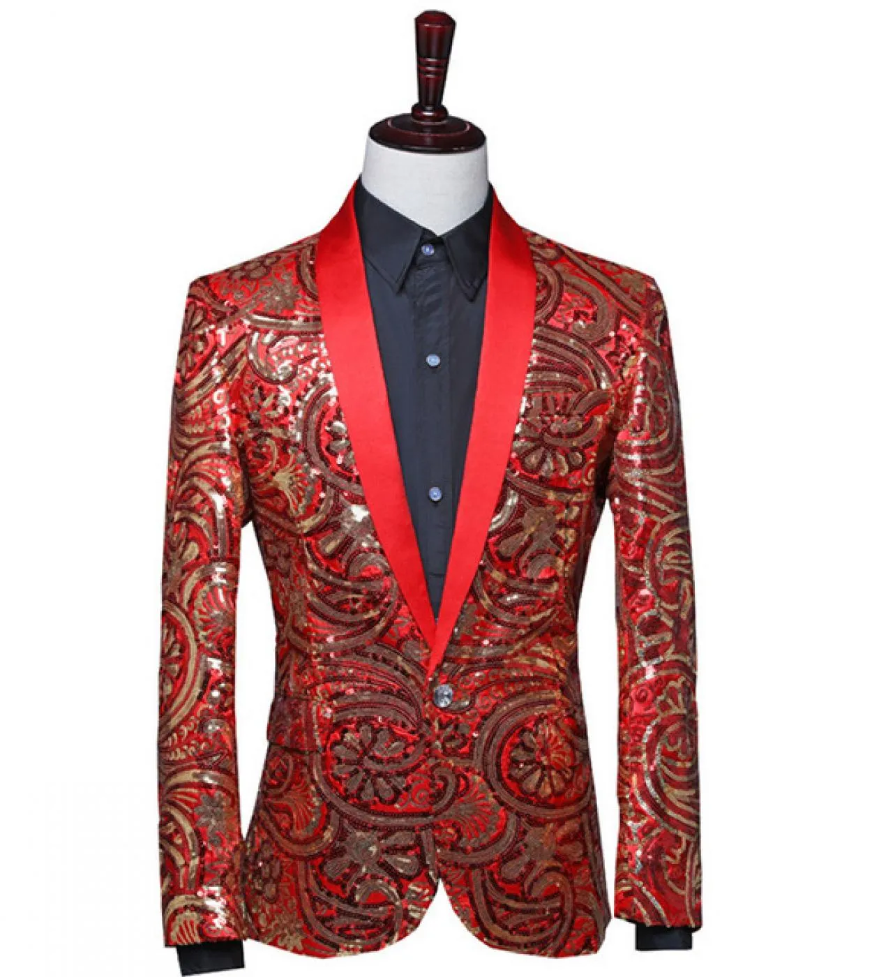 Stage Performer Giacca da uomo con paillettes Giacca da giacca da uomo Giacca da uomo con paillettes