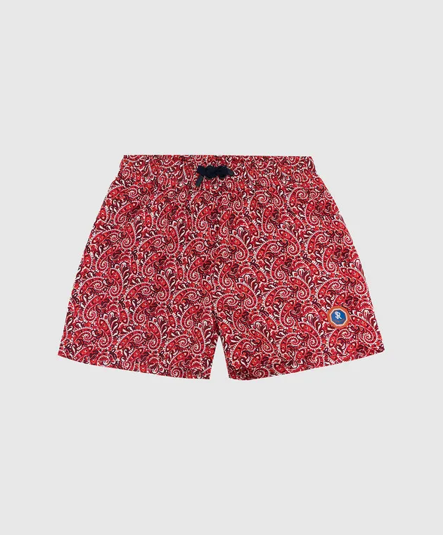 Stefano Ricci Shorts da bagno per bambini in fantasia bordeaux YUB7200020B2330J