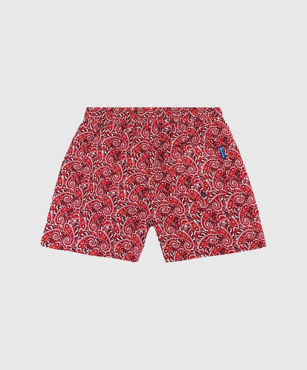 Stefano Ricci Shorts da bagno per bambini in fantasia bordeaux YUB7200020B2330J