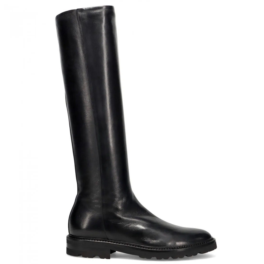 Stivale Lorenzo Masiero in nappa nero con gambale stretch