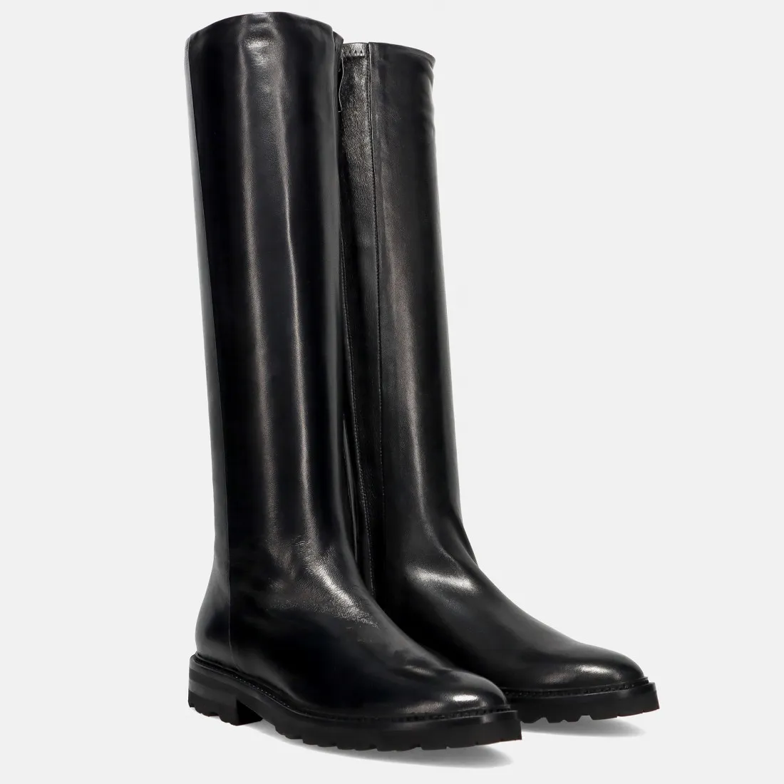 Stivale Lorenzo Masiero in nappa nero con gambale stretch