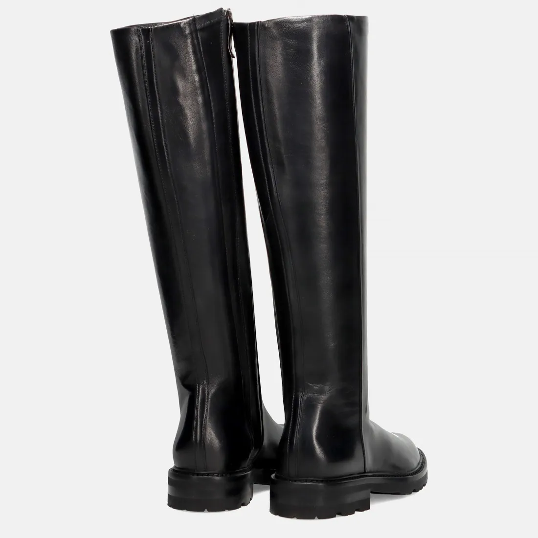Stivale Lorenzo Masiero in nappa nero con gambale stretch