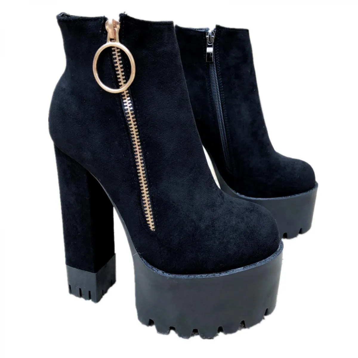 Stivaletti Europa e America 2022 Nuovo grezzo con stivali da donna 15 cm Stivaletti super tacco alto Muffin Bottom Donna Boo