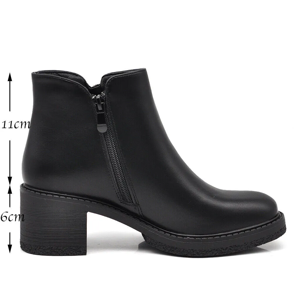 Stivaletti Tronchetti Da Donna Tacco Medio Cavilgia Platform Cerniera 2208