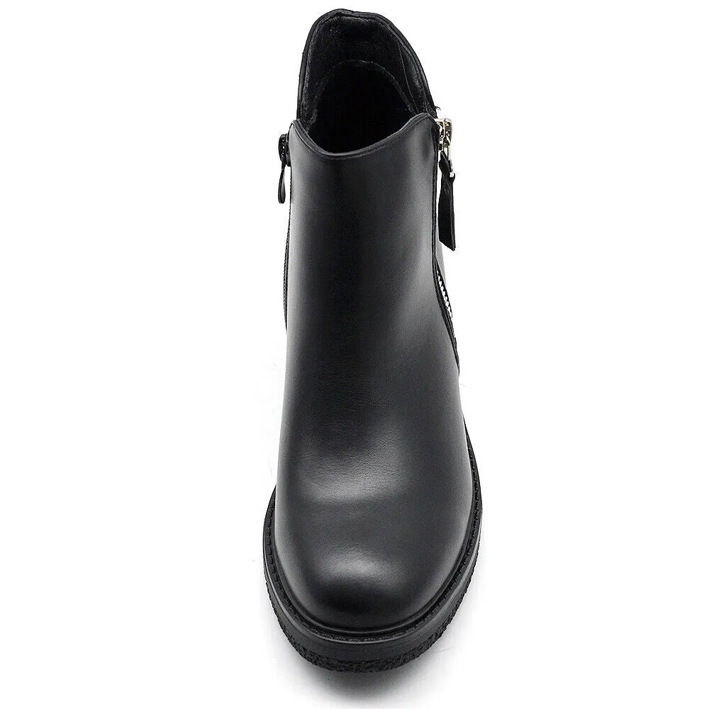 Stivaletti Tronchetti Da Donna Tacco Medio Cavilgia Platform Cerniera 2208