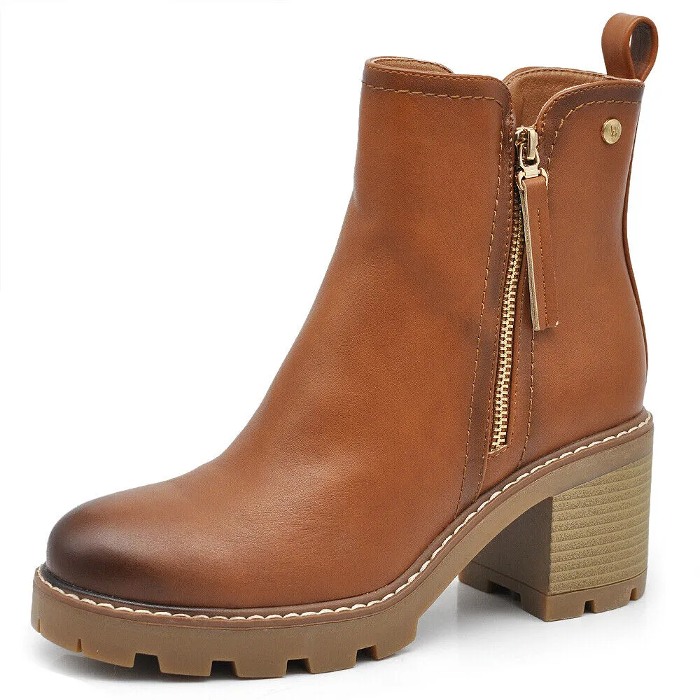 Stivaletti Tronchetti Da Donna Tacco Medio Cavilgia Platform Cerniera 6649