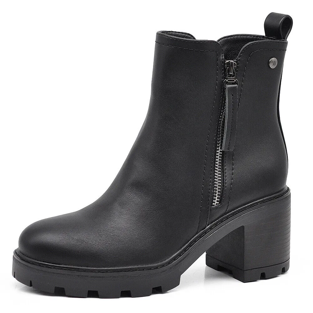 Stivaletti Tronchetti Da Donna Tacco Medio Cavilgia Platform Cerniera 6649