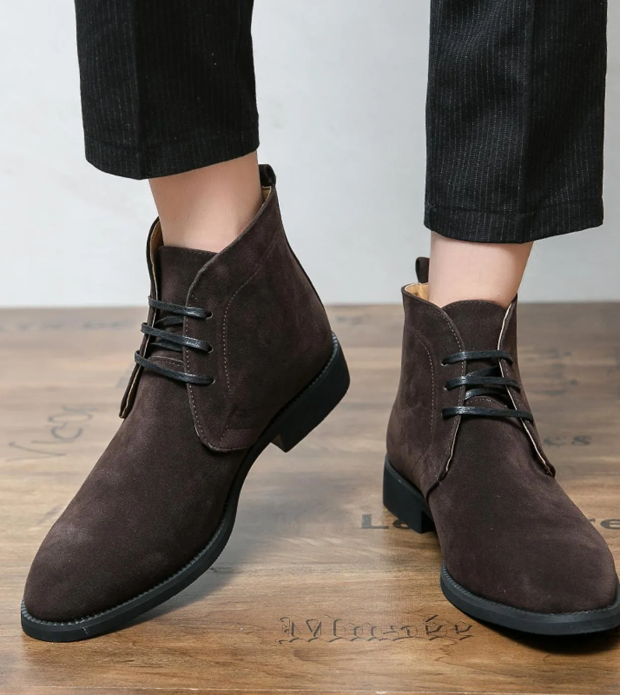 Stivali Chelsea invernali Stivali da uomo Finta pelle scamosciata Tinta unita Classico Business Casual Versatile Stile britannic