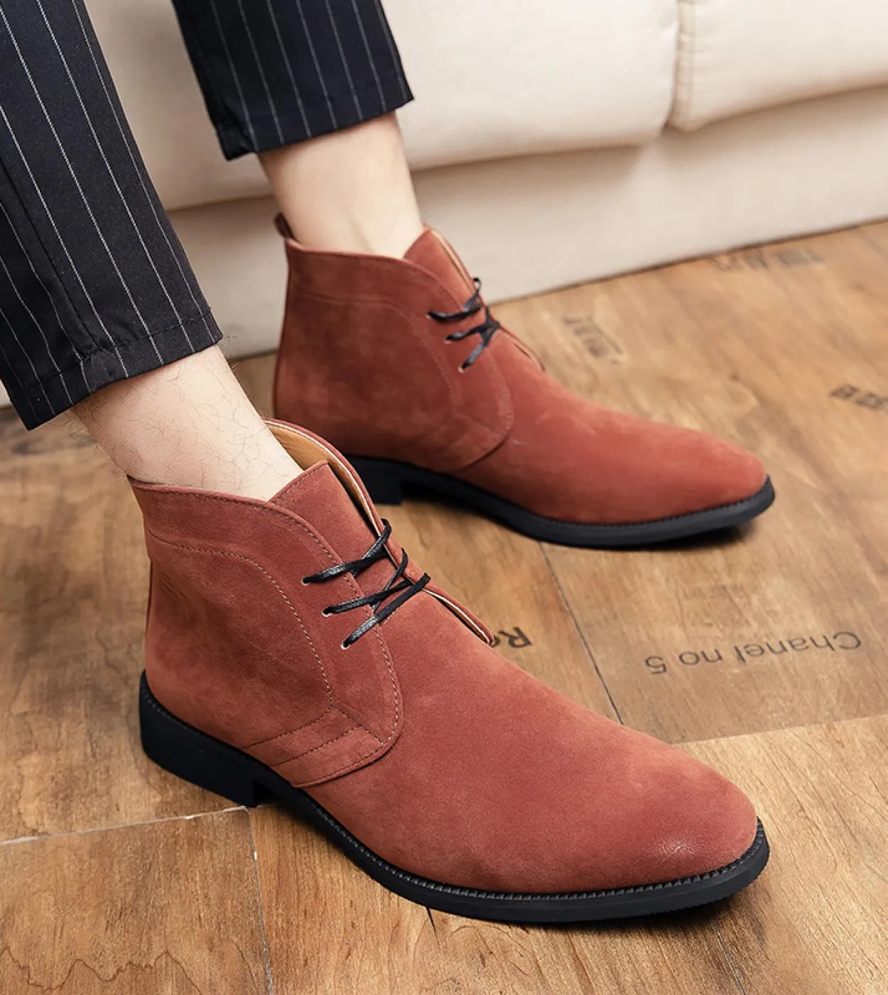 Stivali Chelsea invernali Stivali da uomo Finta pelle scamosciata Tinta unita Classico Business Casual Versatile Stile britannic