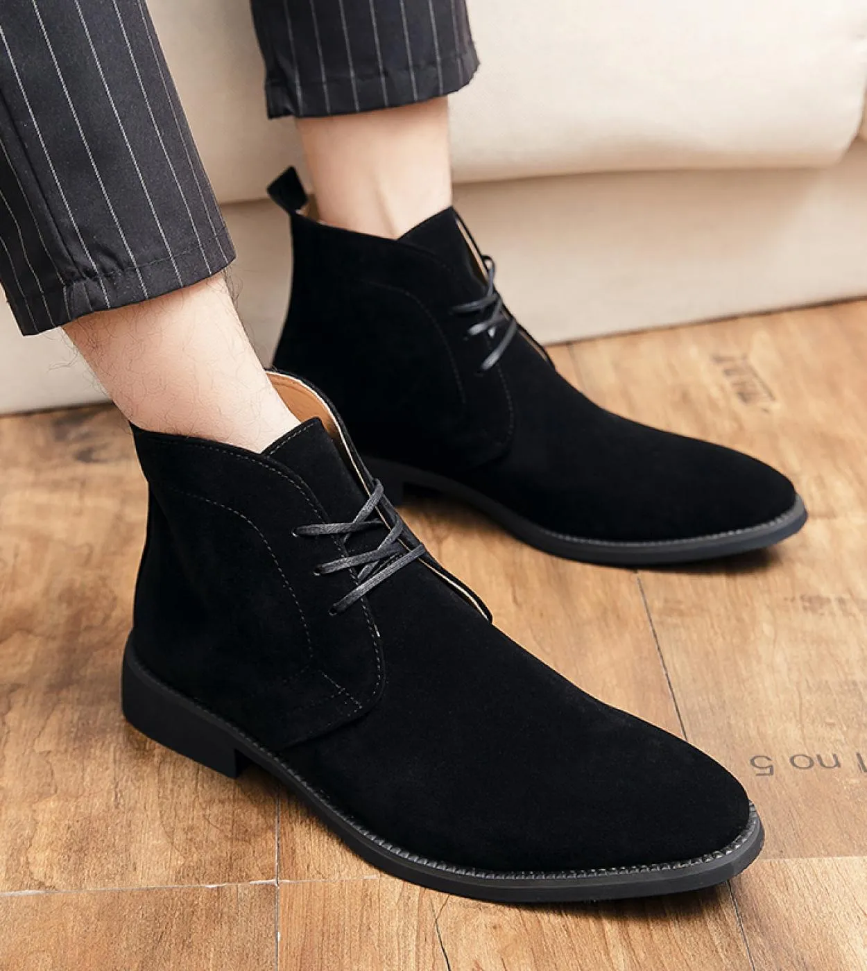 Stivali Chelsea invernali Stivali da uomo Finta pelle scamosciata Tinta unita Classico Business Casual Versatile Stile britannic