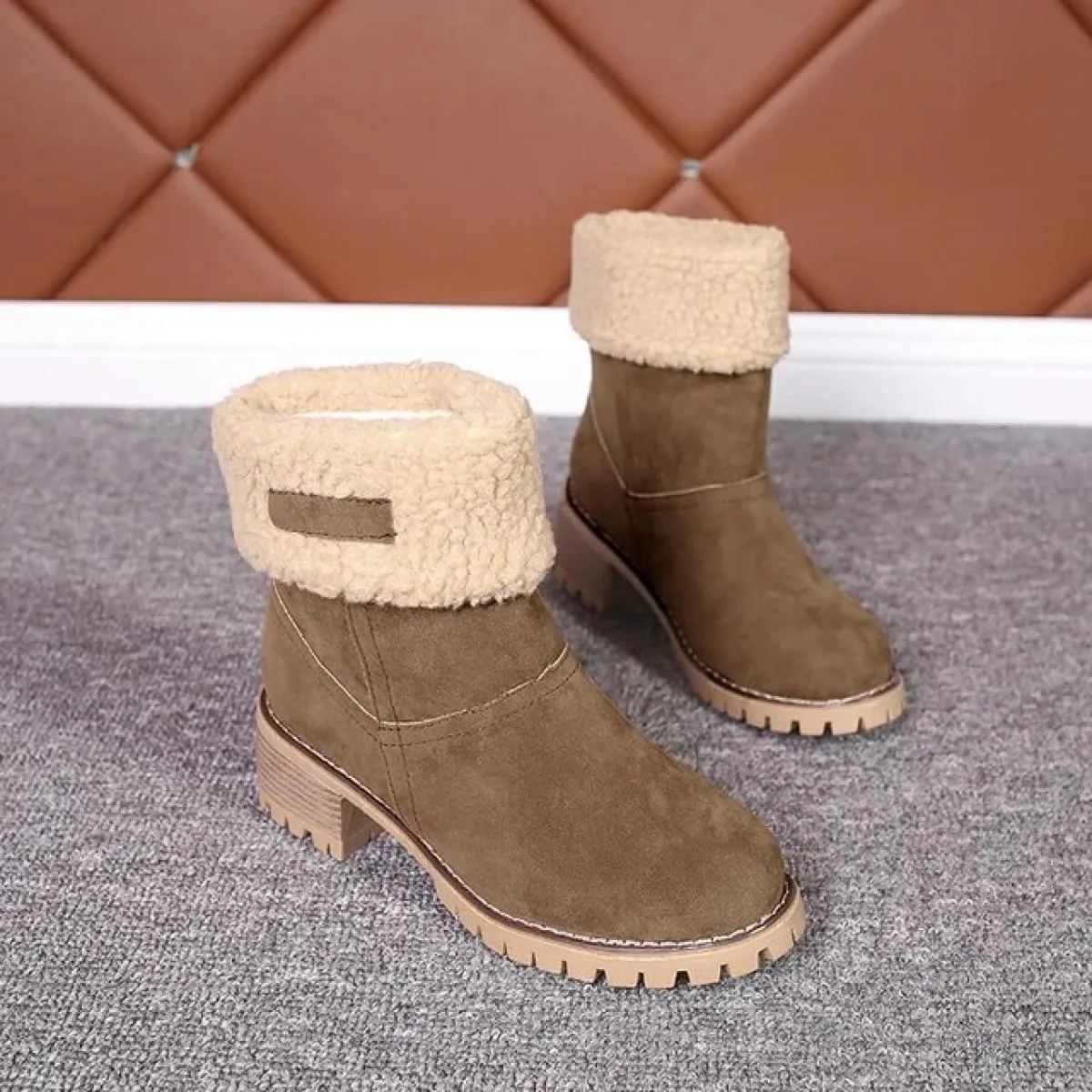 Stivali da neve caldi in pelliccia invernale da donna Stivaletti caldi da donna Stivaletti Scarpe comode Taglie forti 35 43 Stiv
