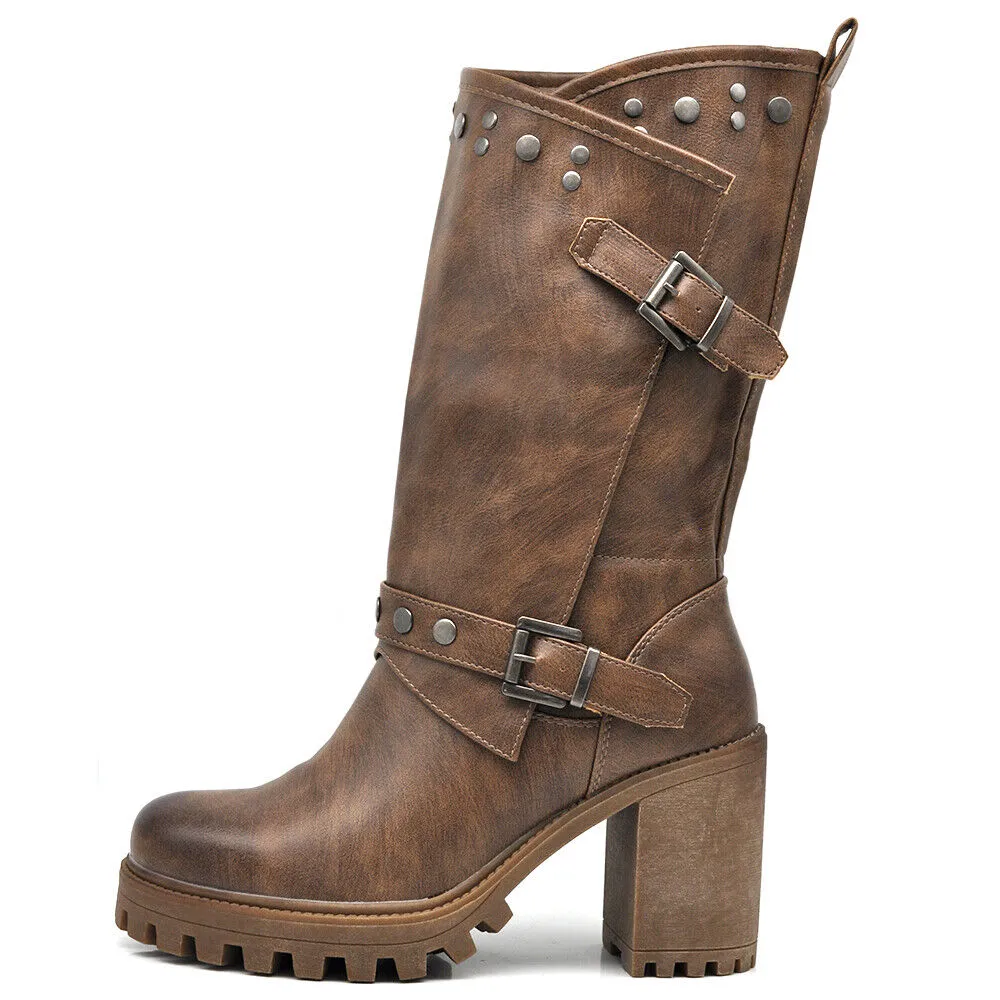 Stivali Stivaletti Tronchetti Primaverili Da Donna Tacco Plateau Platform G673