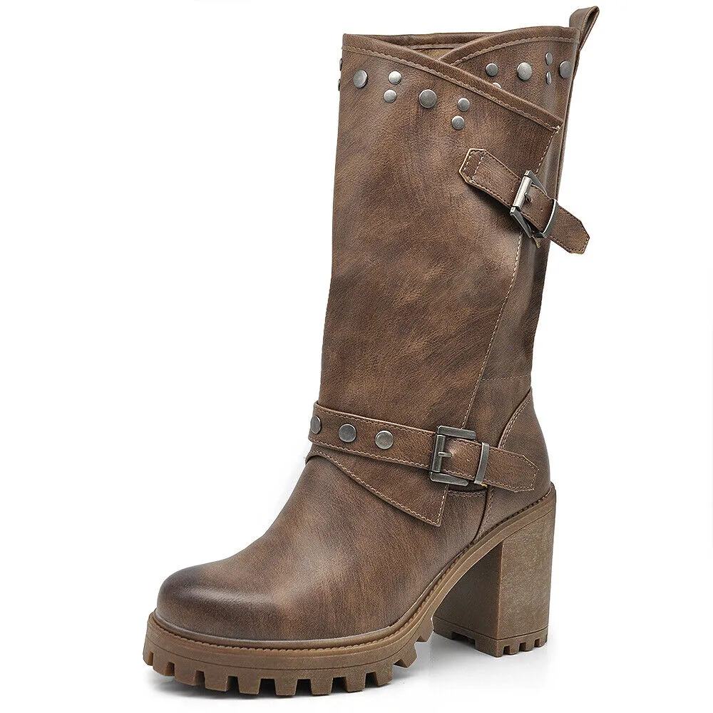 Stivali Stivaletti Tronchetti Primaverili Da Donna Tacco Plateau Platform G673