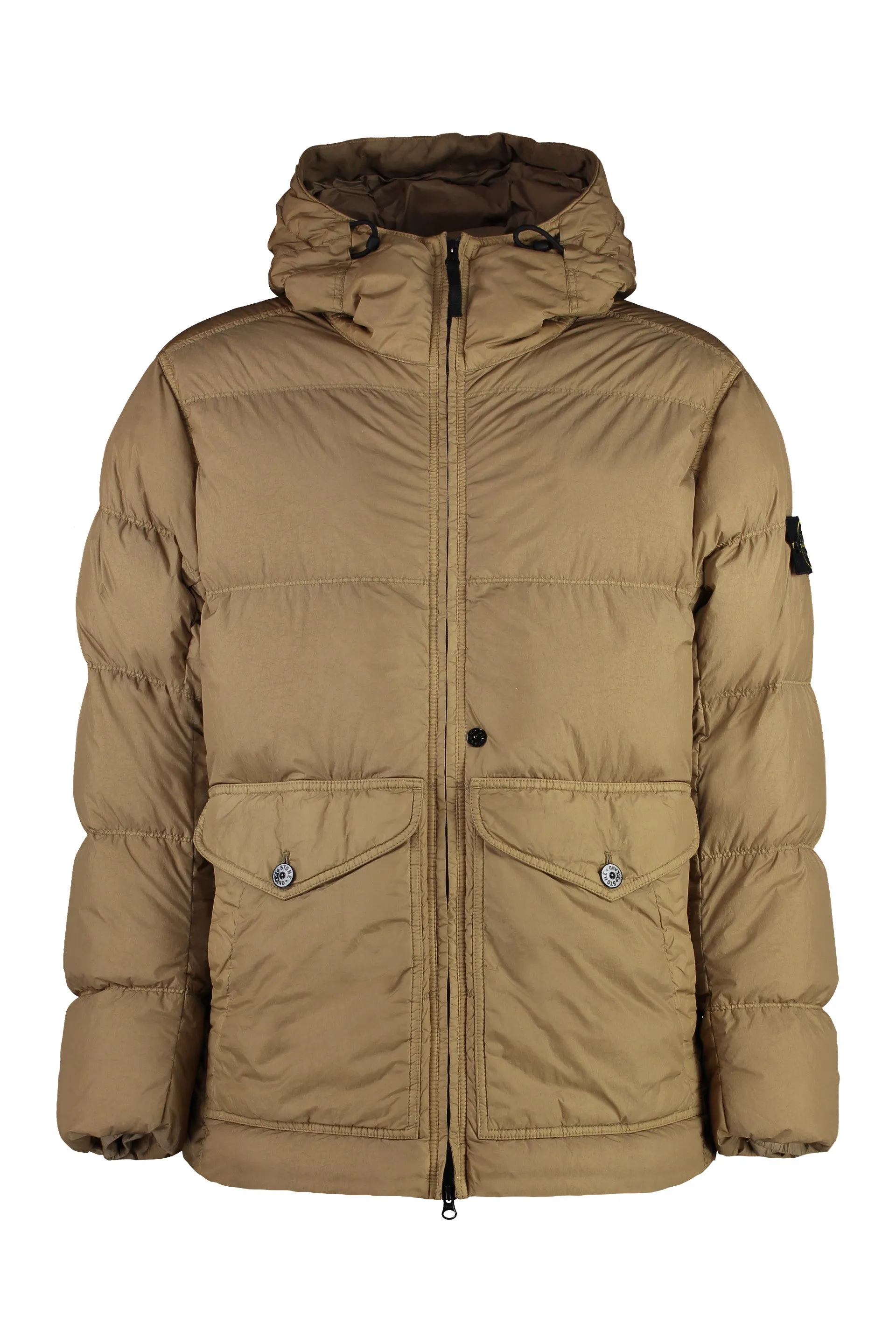 Stone Island Piumino in nylon con cappuccio