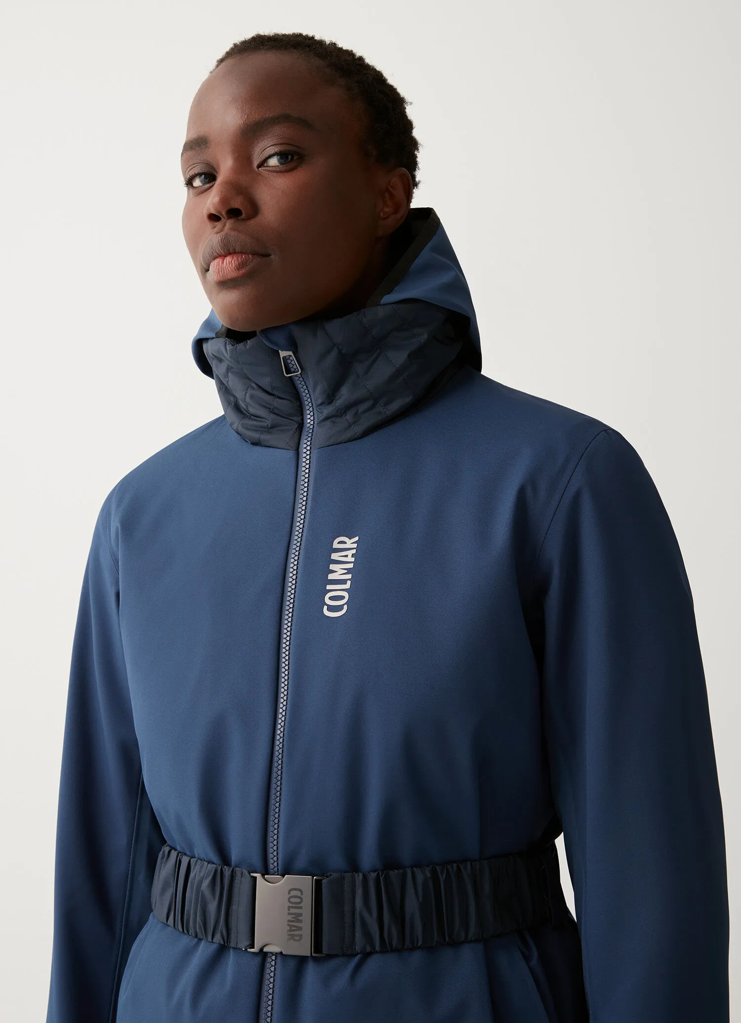 Stretch ski jacket with elasticated waistband
