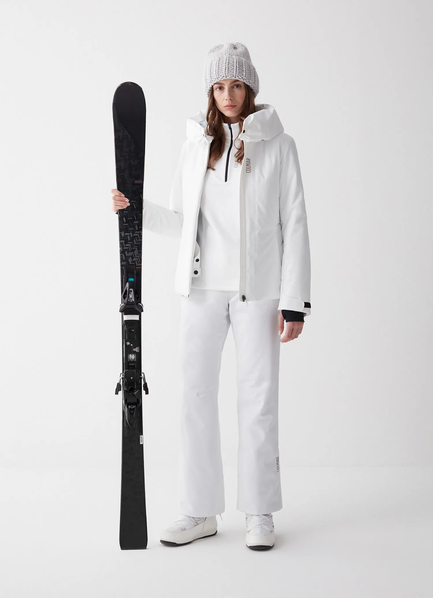Stretch ski jacket with hood-collar