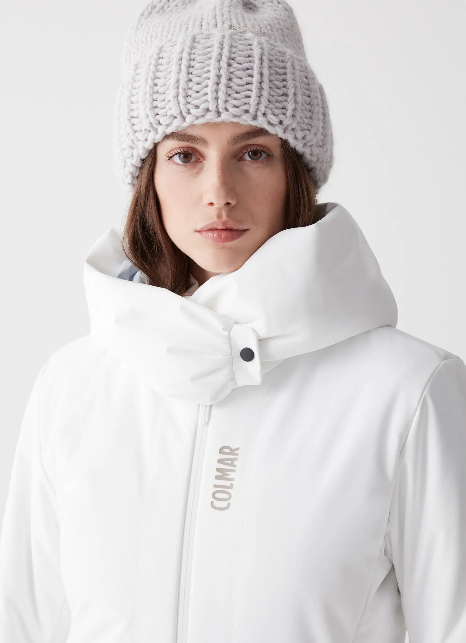 Stretch ski jacket with hood-collar