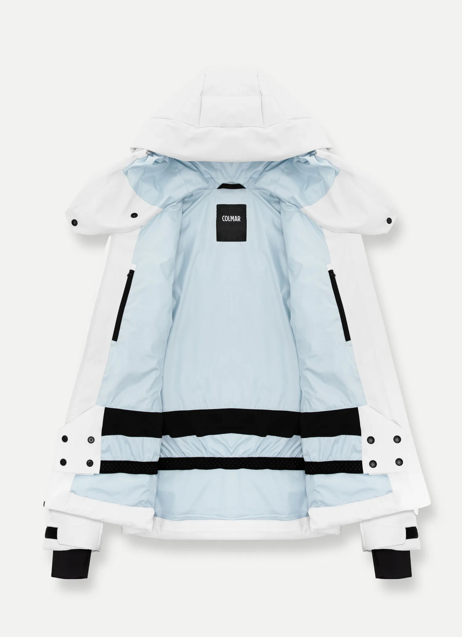 Stretch ski jacket with hood-collar