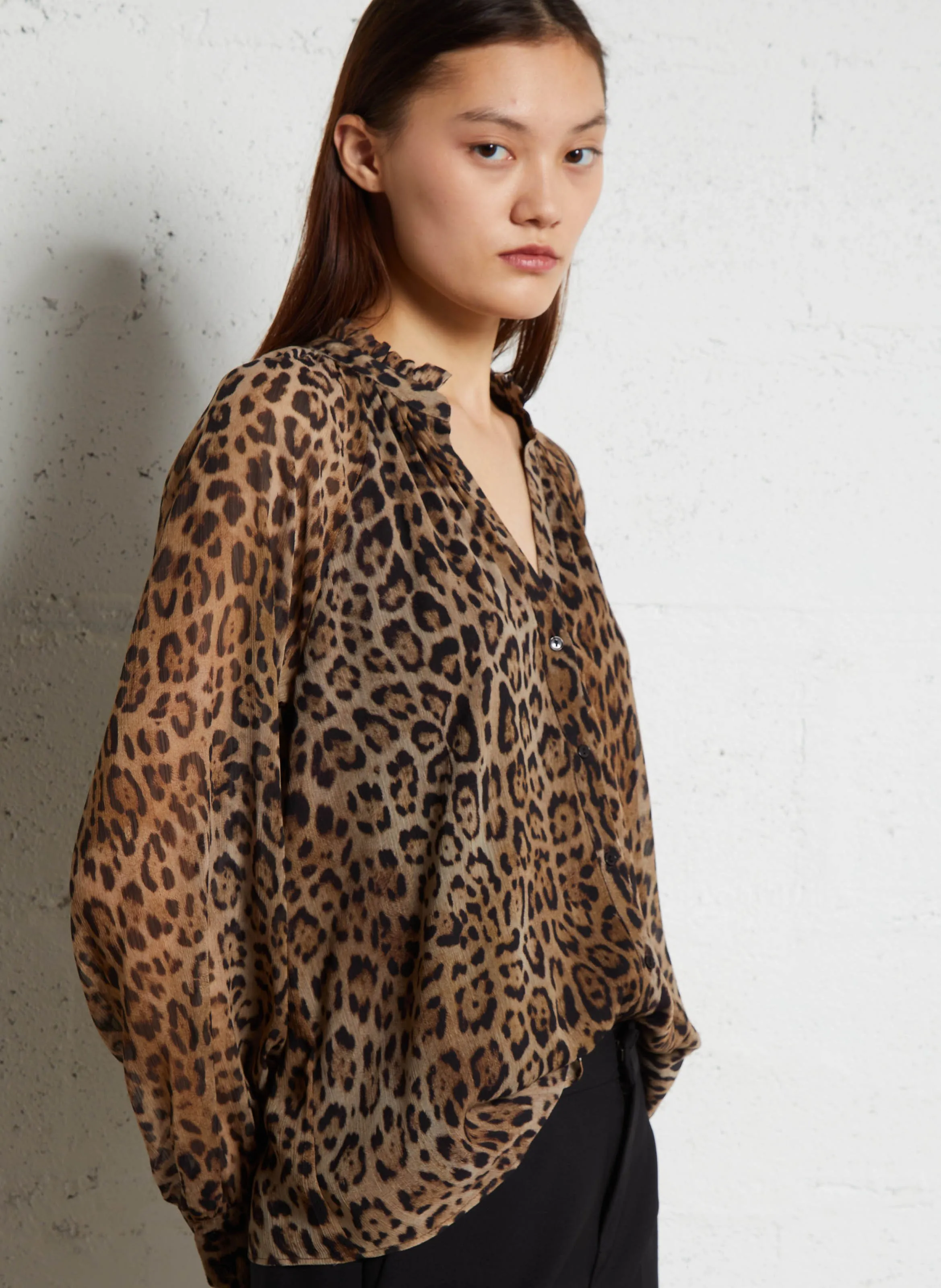  SUD EXPRESS   COSLOU - Camicia ampia stampata leopardata | Marrone