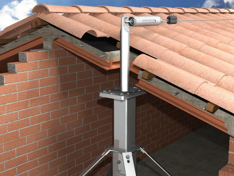 Supporto base telescopico Rego in acciaio zincato per linee vita Tipo C, 1000mm