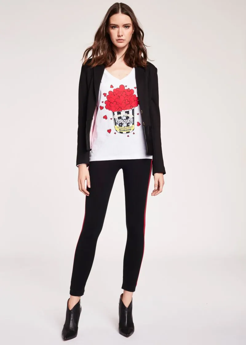T-shirt con maniche arricciate