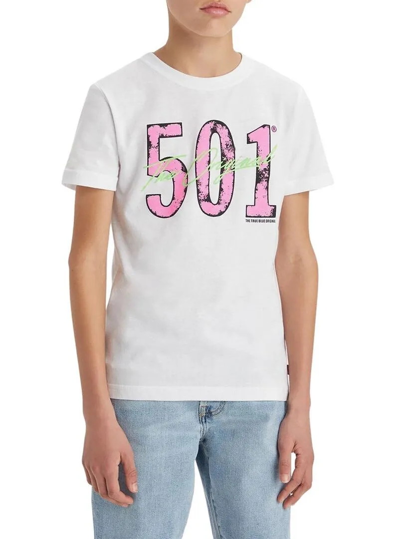T-Shirt Levis 501 Bianco per Bambino