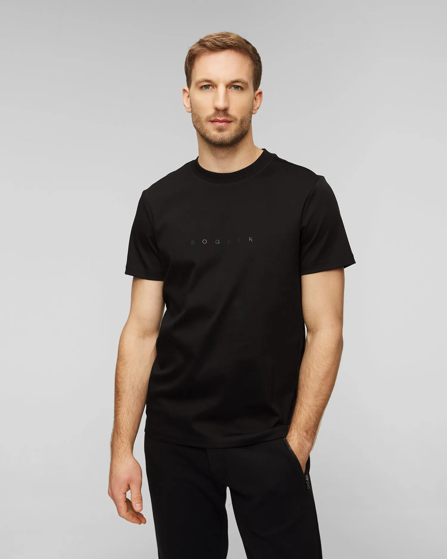T-shirt nera da uomo BOGNER Ryan 58088299-26