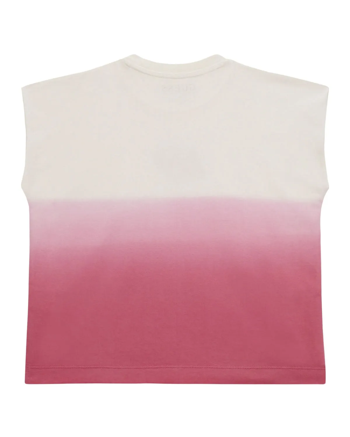 T-shirt smanicata in puro cotone bianca e rosa con logo a cuore 8-16 anni