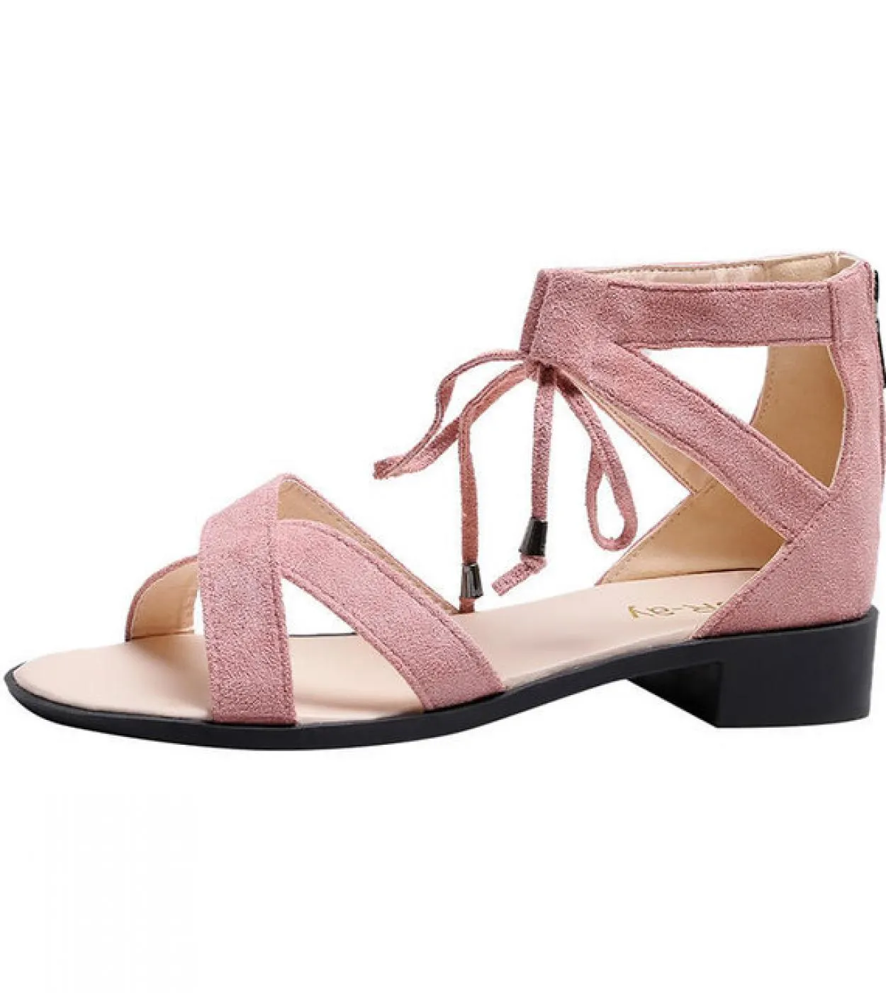 Taglia 35 36 37 38 39 40 41 Moda Sandali in pelle scamosciata con fiocco Abito per donna Comode scarpe estive Lowheeled Scarpe d