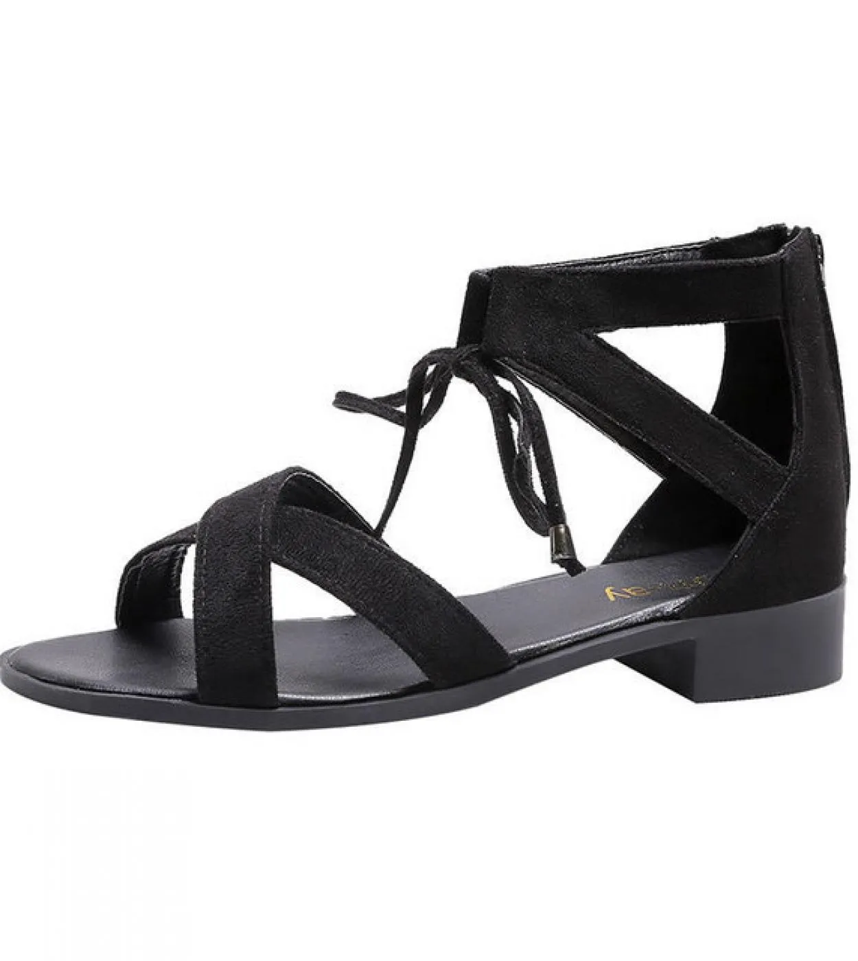Taglia 35 36 37 38 39 40 41 Moda Sandali in pelle scamosciata con fiocco Abito per donna Comode scarpe estive Lowheeled Scarpe d