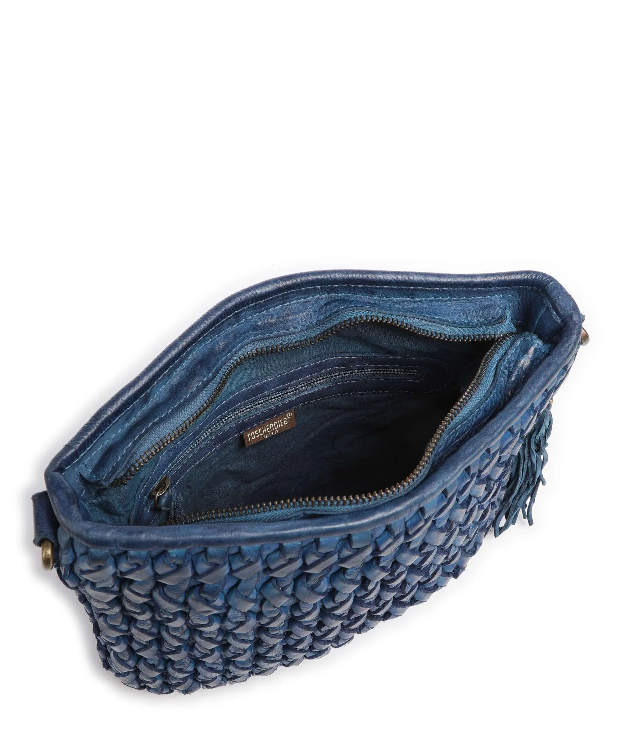  Taschendieb Wien Akademiestrasse 2 Borsa a tracolla pelle di vacchetta grana blu scuro  